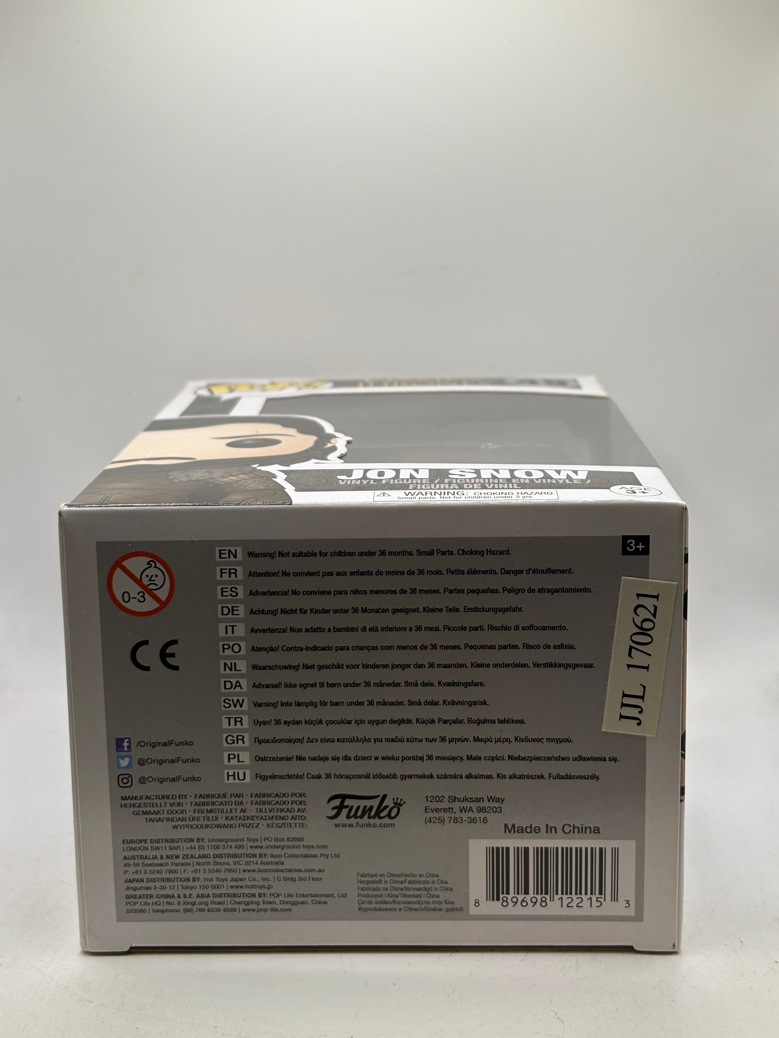 Funko POP! Game of Thrones #49 Jon Snow Vinyl Figure, bottom of box